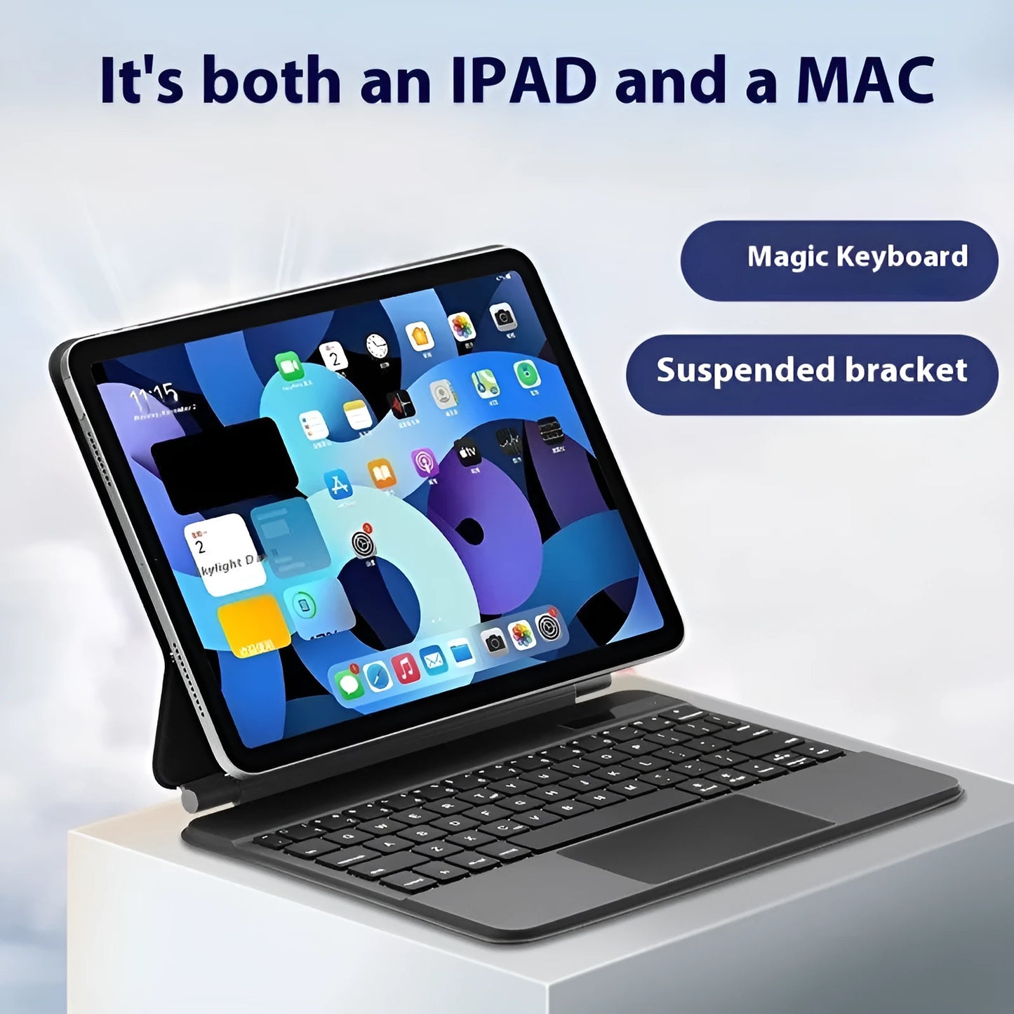 iPad Bluetooth keyboard with magnetic protective cover in five colour options for iPad Pro and iPad Air tablets