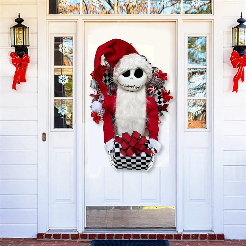 Jack Doll Garland European And American Holiday Window Display Decoration, wooden and cloth three-dimensional cartoon character hanging decoration for Christmas family home decor centrepiece