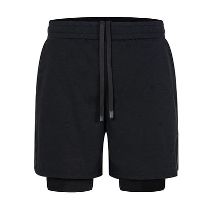 Men's small plaid quick-dry sports shorts in polyester, shown in multiple colours including army green and fluorescent yellow.