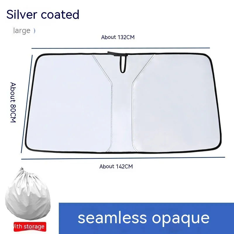 Double ring front shield car windscreen sunshade in titanium silver colour