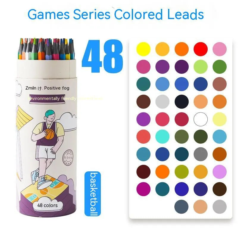 Zhenglin sports theme colour pencils in 24 or 36 colour sets with paper barrels