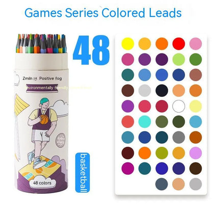 Zhenglin sports theme colour pencils in 24 or 36 colour sets with paper barrels