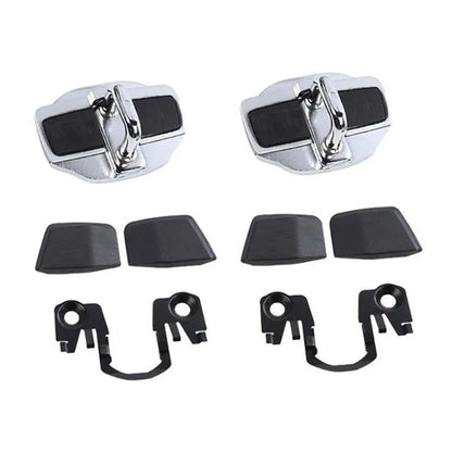 Silver TRD door lock cover and buffer cushion for Toyota Prius car door.