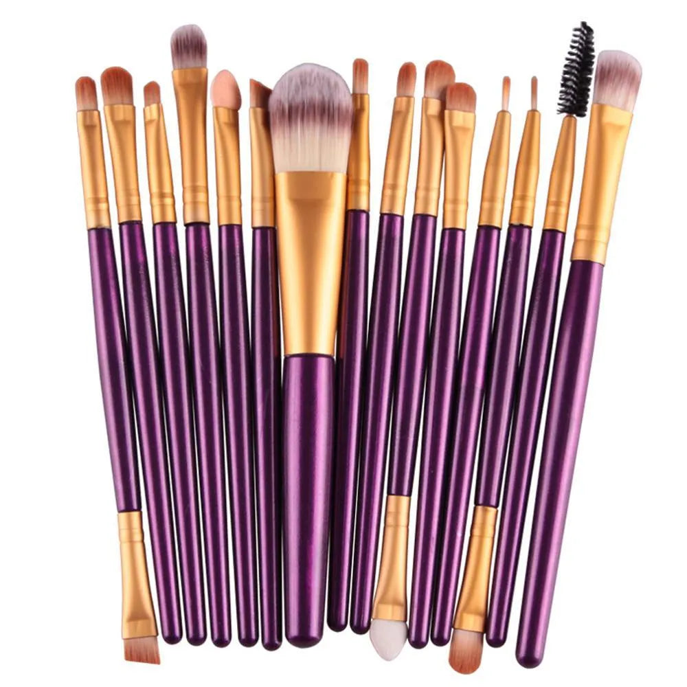 MAANGE 18-piece make-up and brush set with fan-shaped tools for blending and application