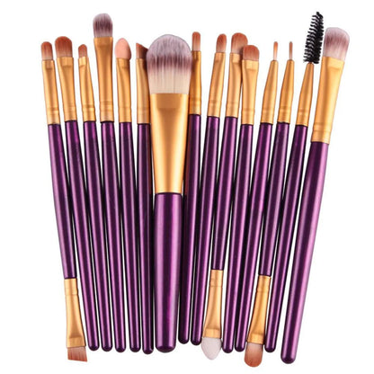 MAANGE 18-piece make-up and brush set with fan-shaped tools for blending and application