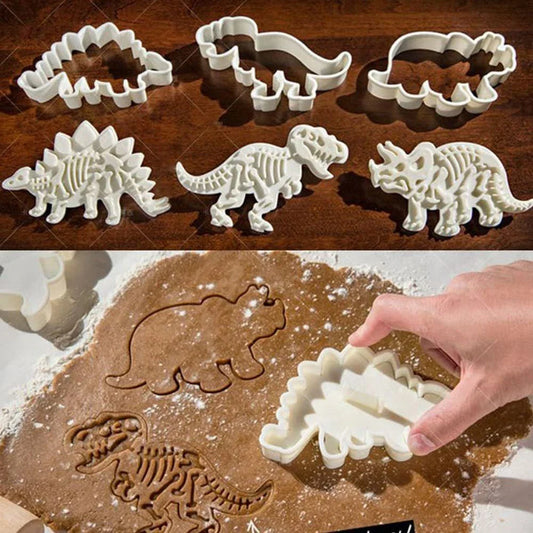 Dinosaur-shaped biscuit mould made from food-grade PVC material for safe and creative baking
