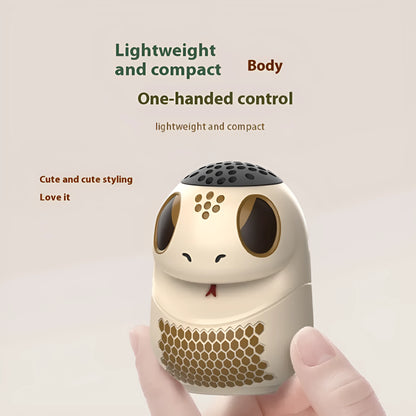 Small white waterproof Bluetooth speaker with LED lights showing TF card slot and USB charging port