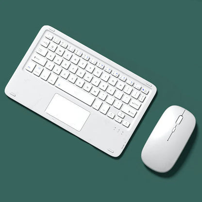 Wireless Bluetooth keyboard and mouse combo kit in pink with charging cable