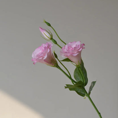 Silk artificial eustoma flower set with three blooms in five colour options for wedding and home decoration