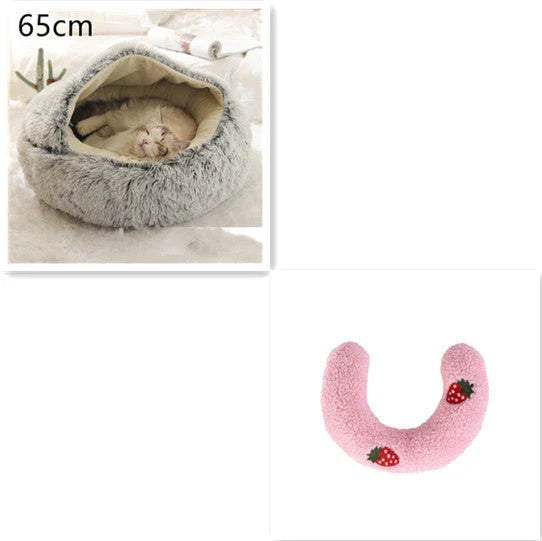Cozy All-in-One Pet Bed in various colors and sizes, providing a plush and comfortable retreat for cats and dogs