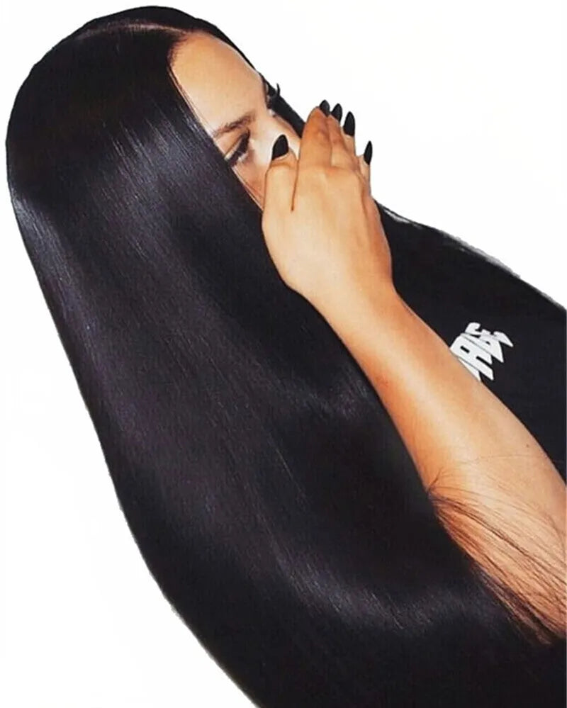 Front lace wig in large straight style, high temperature silk, 150% density, available 14 to 26 inches