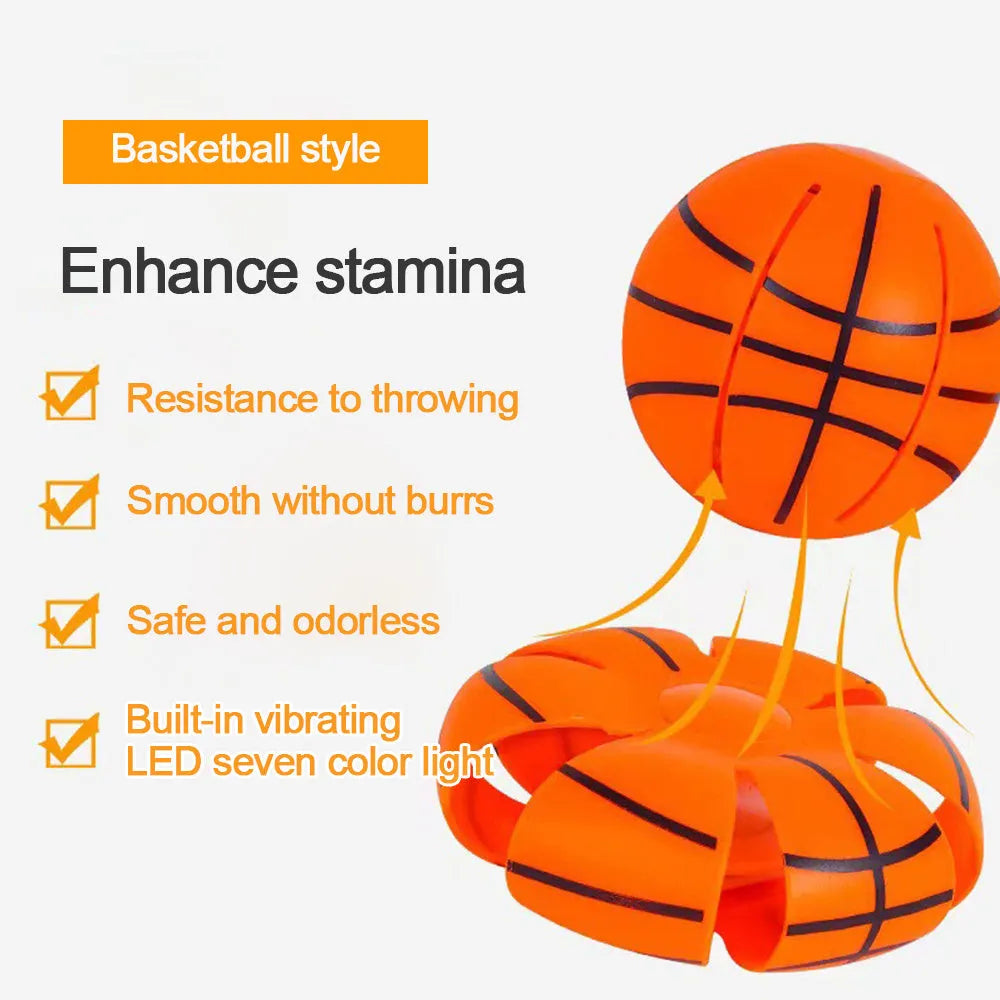 Convertible glowing ball and flying disc dog toy in plastic with 9cm diameter