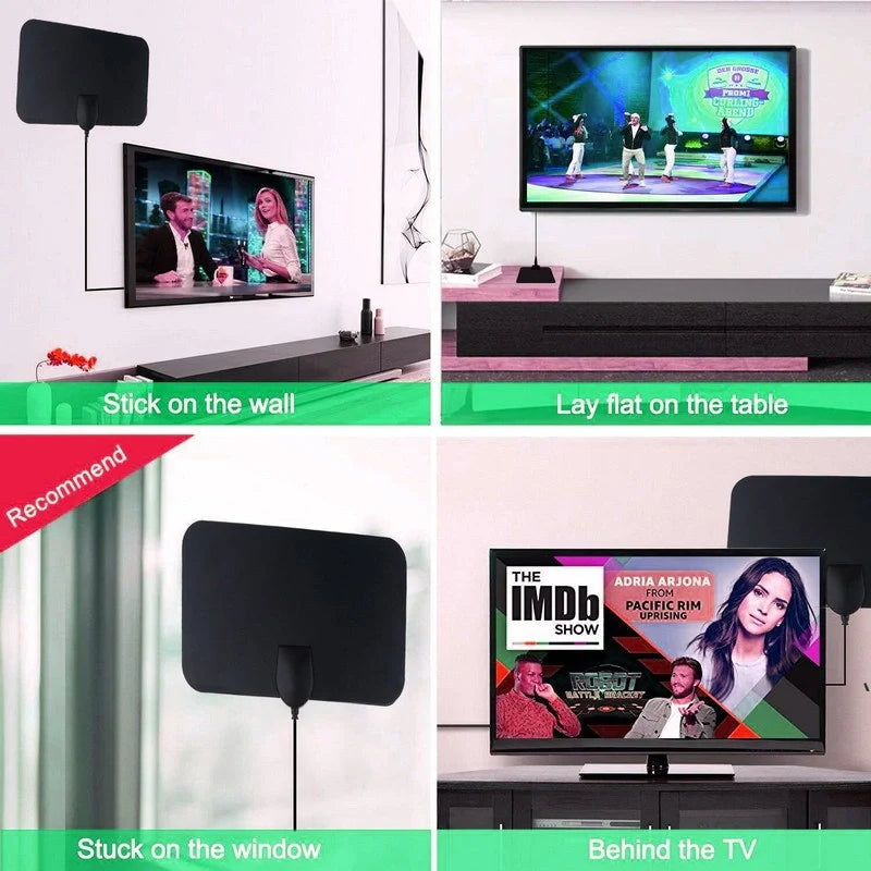 Compact indoor digital TV antenna with ground wave technology for high-definition television reception
