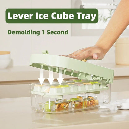 High-Capacity Ice Cube Tray with Shovel - Premium Kitchen Gadget for Effortless Ice Production and Serving