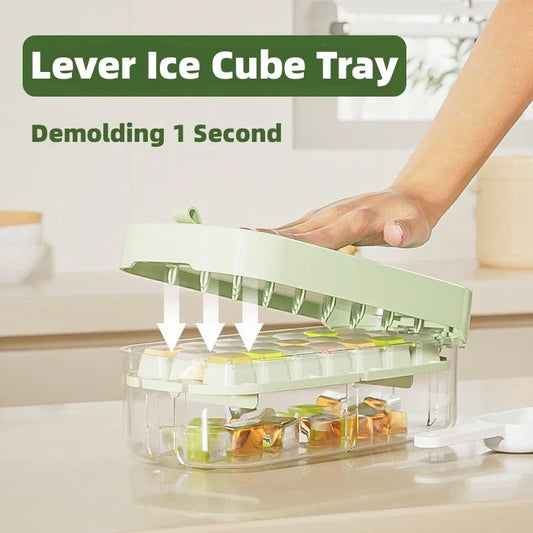 High-Capacity Ice Cube Tray with Shovel - Premium Kitchen Gadget for Effortless Ice Production and Serving