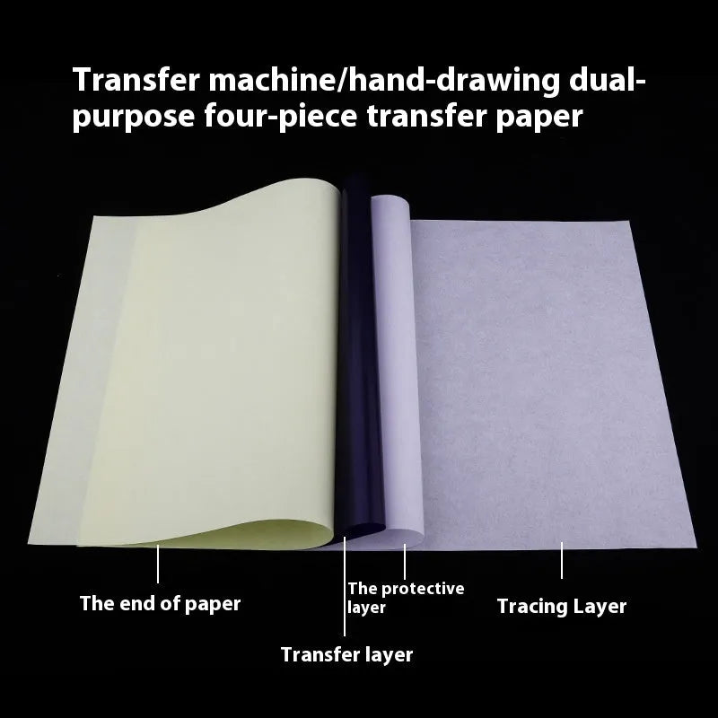 Tattoo transfer paper A4 sheets with transfer paste gel for clear line transfers and quadruple copies