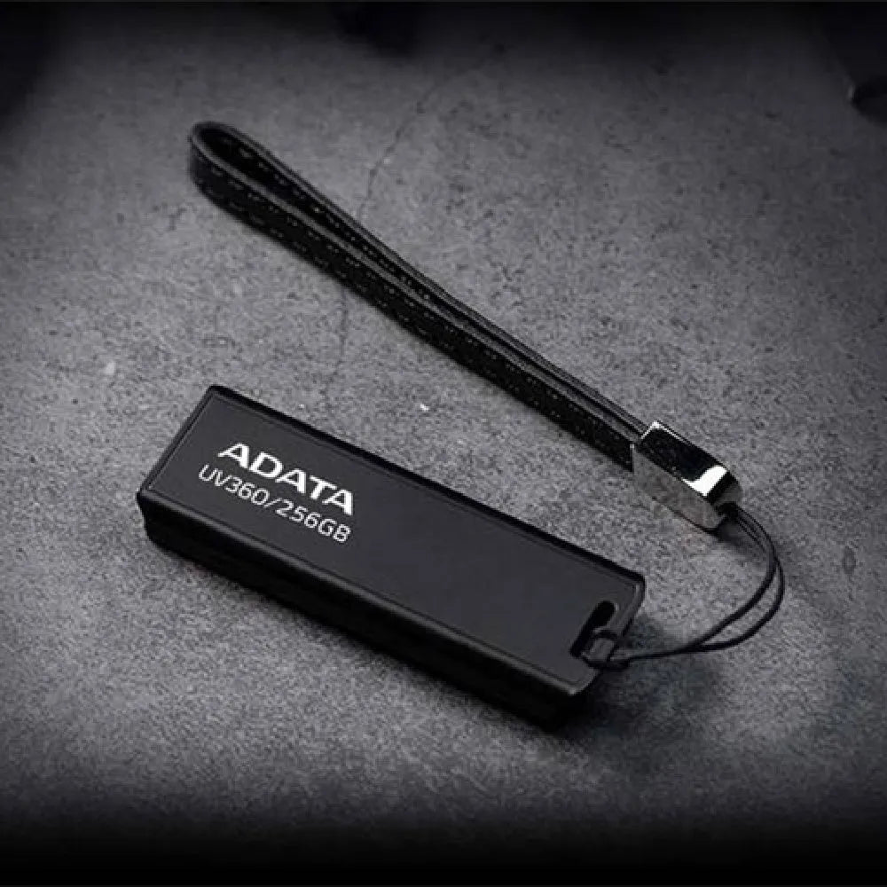 Black waterproof plastic USB flash drive for car mounting, showing compact size.