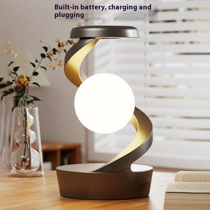 Stylish Rotating Moon Lamp with Wireless Phone Charging - Captivating Desk Accessory with Soothing Lighting and Convenient Wireless Charging