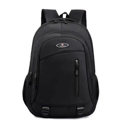 Waterproof nylon school backpack with airpillow straps in black, red, blue, or grey colours