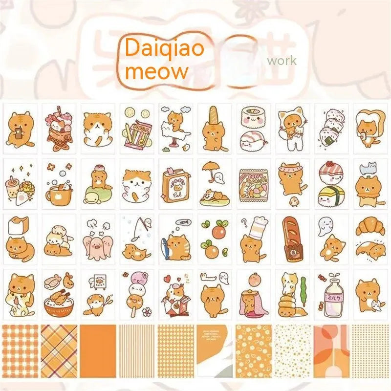 Japanese cartoon character sticker sheet with 50 self-adhesive 40x60mm vinyl decals for notebook decoration