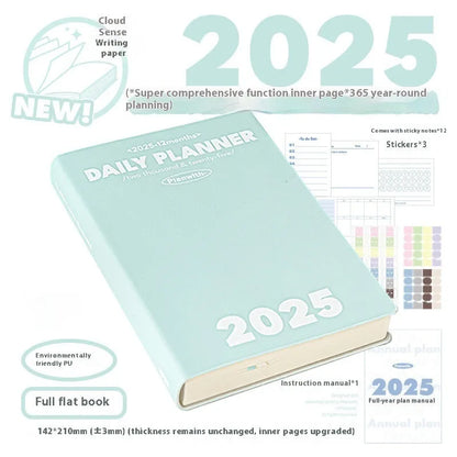Waterproof postgraduate entrance exam notebook with PU cover in mint green colour showing writing paper interior