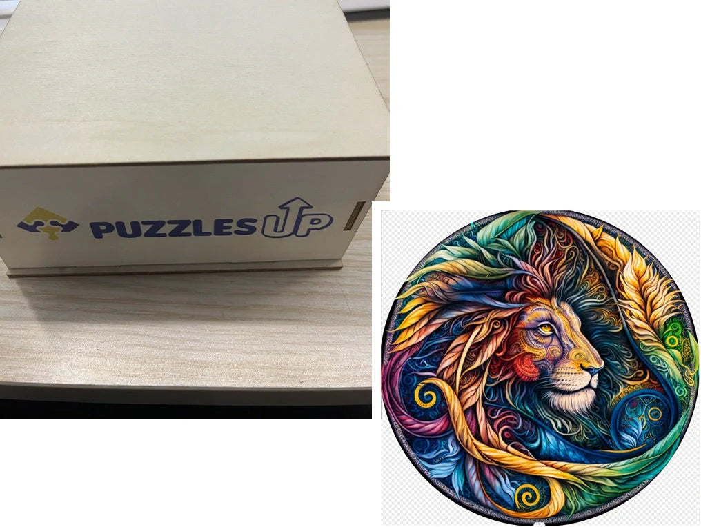 Animal Puzzle Set in A3 size with wooden storage box, vibrant animal designs for educational fun