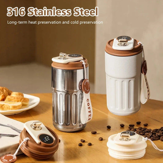 Smart Digital Thermal Bottle with Precise Temperature Control - Premium Stainless Steel Thermos for Hot and Cold Beverages