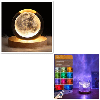 A USB-powered table lamp with a mesmerizing water ripple effect, providing a tranquil and soothing ambiance for any living space.