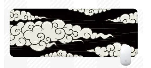 Large Japanese minimalist style desk mat with non-slip rubber base on a wooden desk
