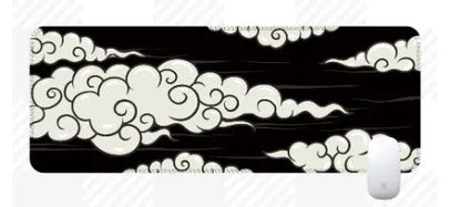 Large Japanese minimalist style desk mat with non-slip rubber base on a wooden desk
