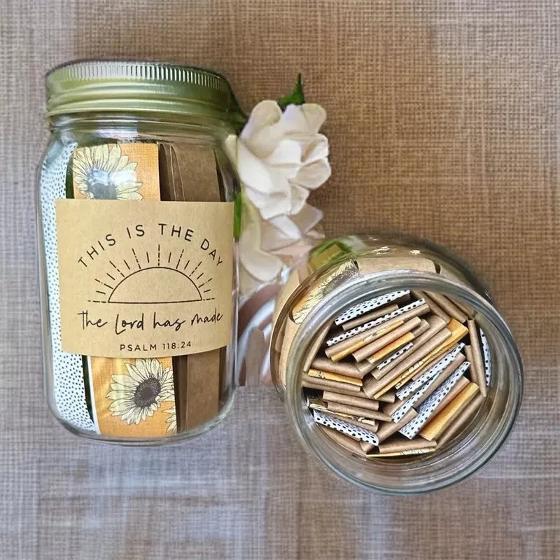 Handmade Bible Verses Jar with 67 color-coded verses for emotional support