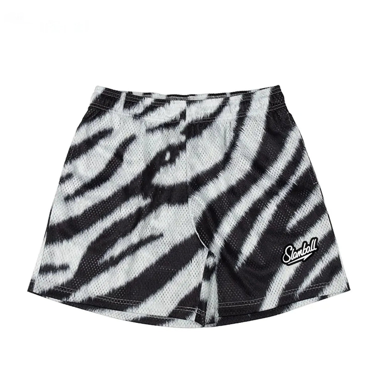 Men's leopard print quick-dry polyester sports shorts for basketball and fitness training