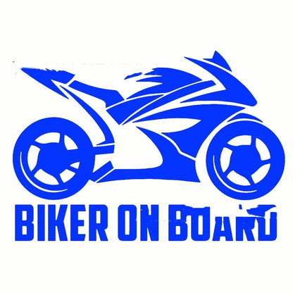 Motorcycle pattern reflective sticker on vehicle surface in various colours