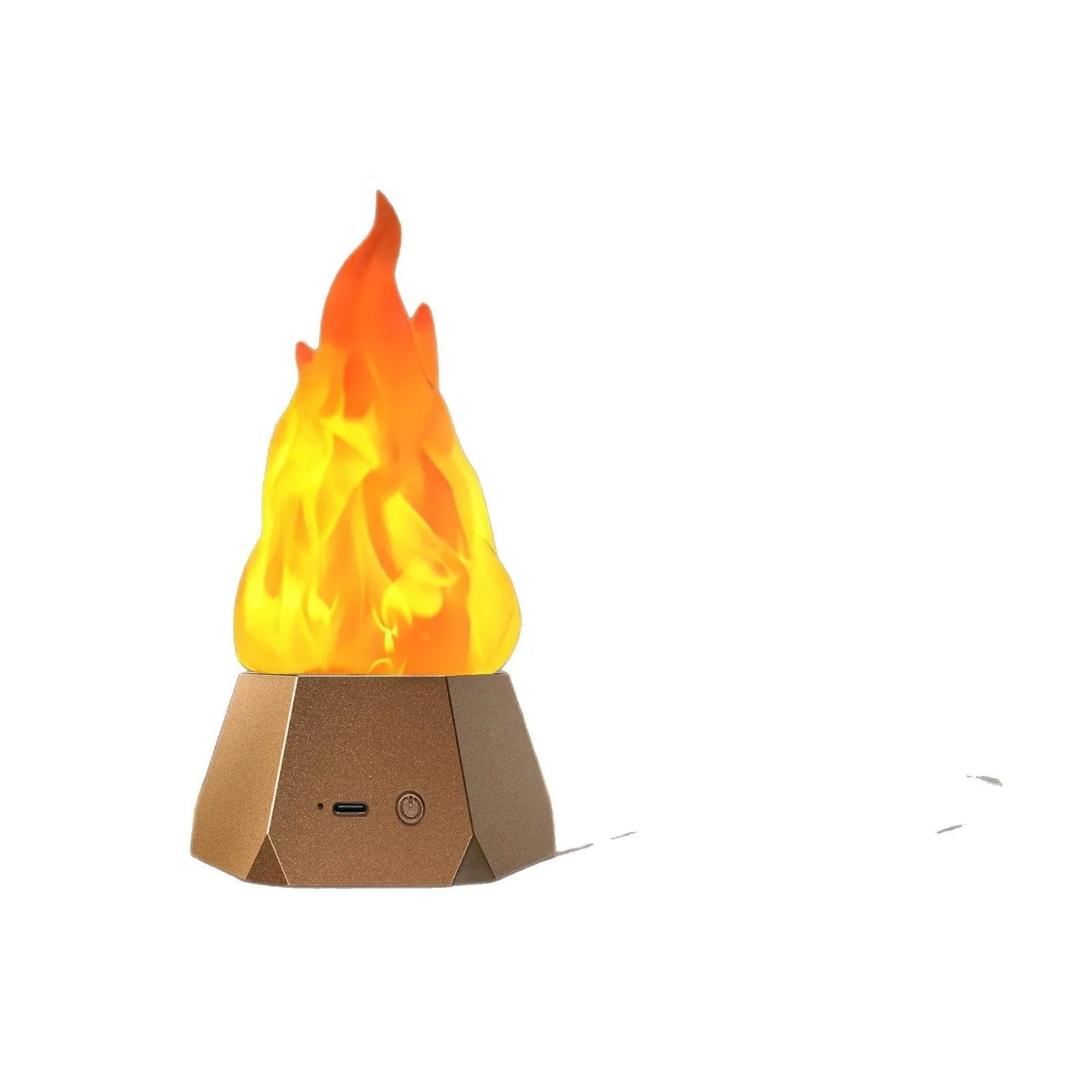 Flame-shaped solar decorative lights with gold charging base for outdoor courtyard and camping use