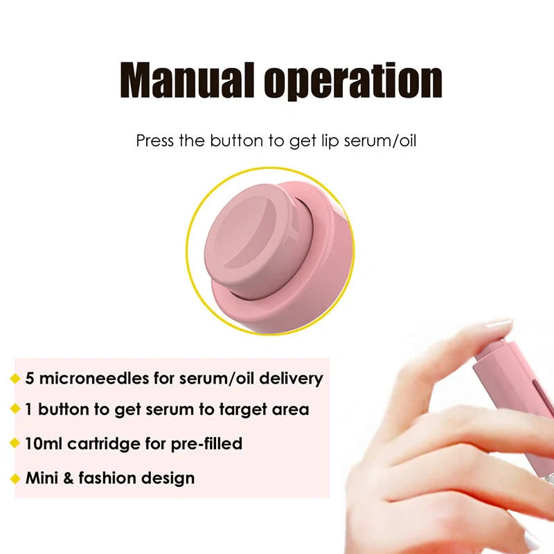3-in-1 Lip and Beard Care Roller with serum applicator in black, white, and pink