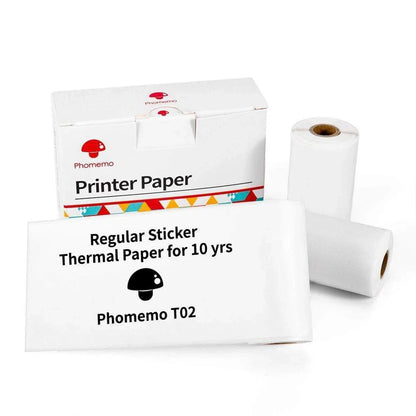 Compact Bluetooth-enabled thermal label printer in white, pink, and green colors with various label options