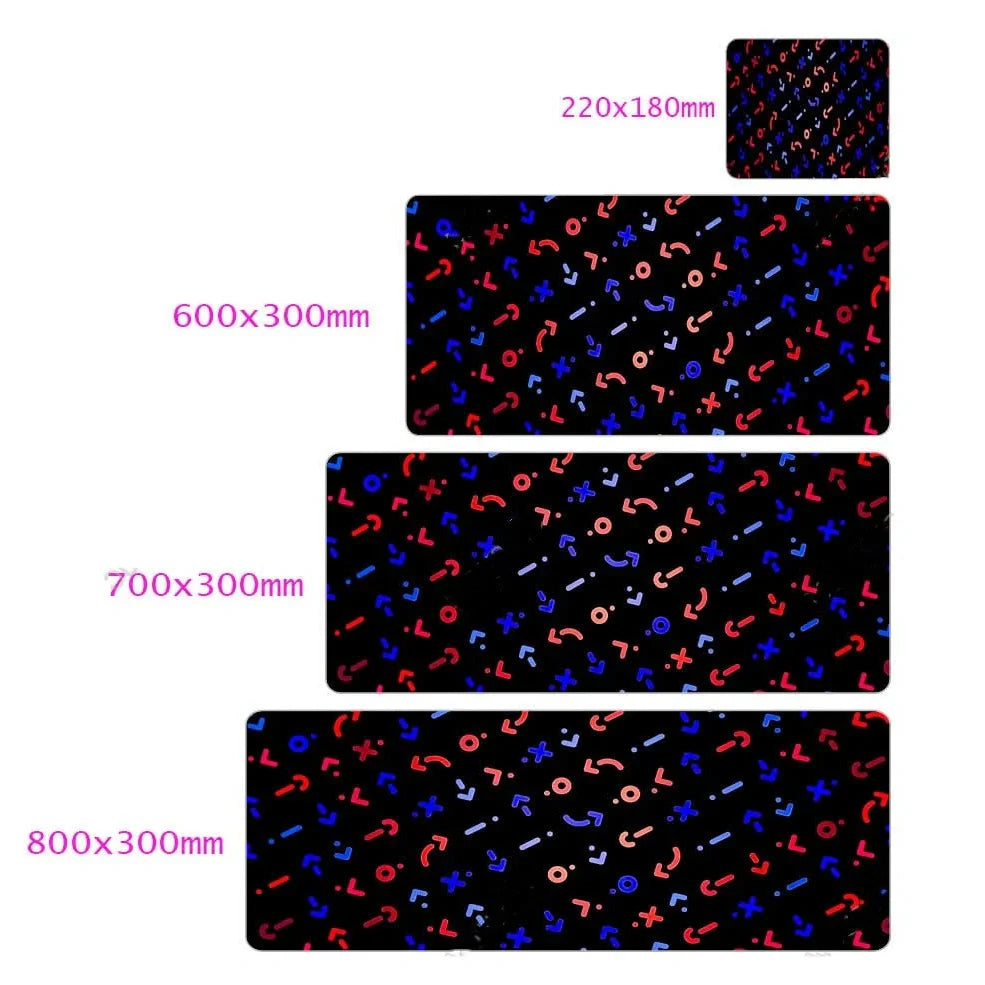 Character mouse pad with printed design on rubber surface, available in multiple sizes from 300x600mm to 300x800mm