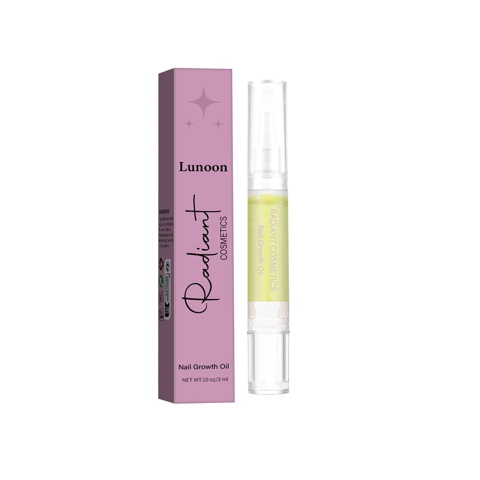3ml bottle of nail growth and moisturising treatment oil for wash-free nail care.