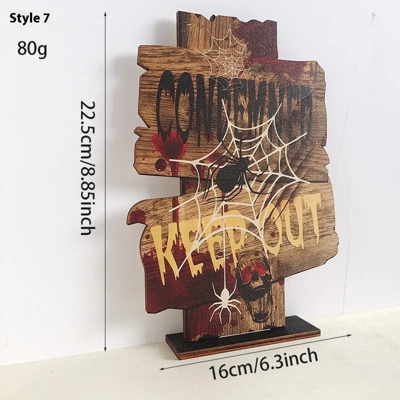 Wooden European style retro creative Halloween tabletop ornament decoration