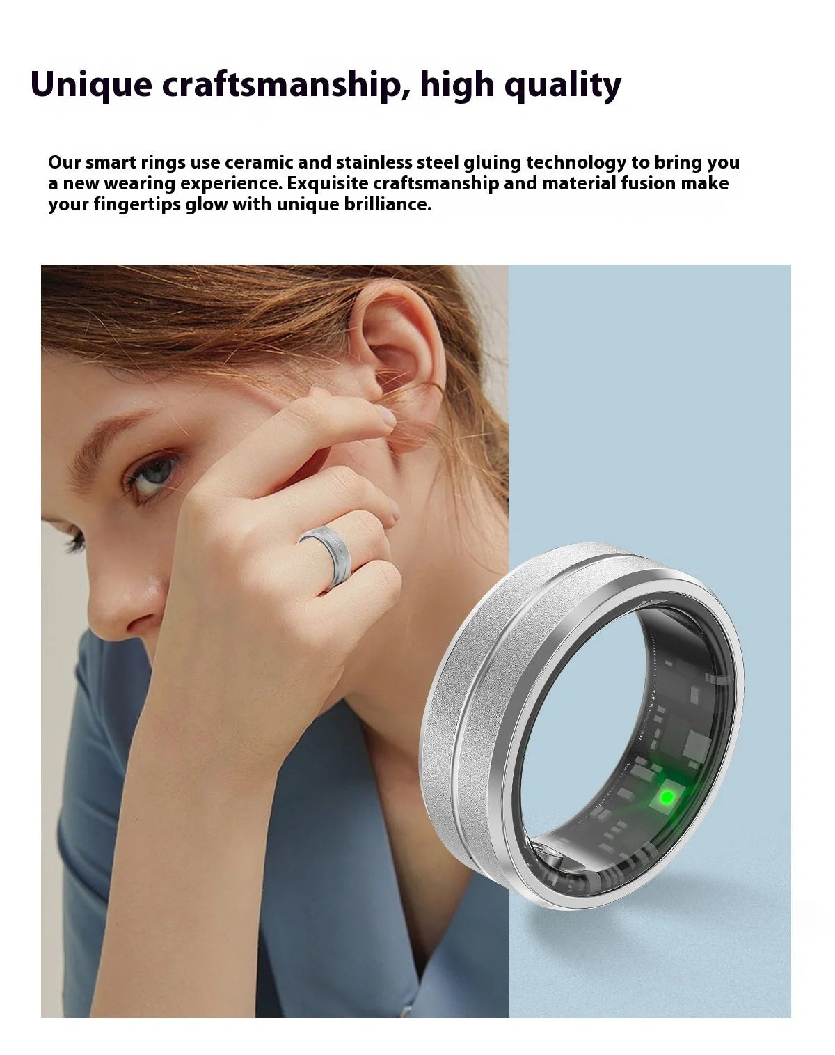 2024 Smart Ring with health monitoring features in various colors and sizes