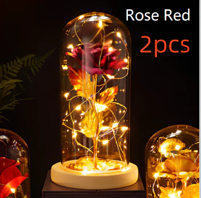 Little Prince Rose Glass Cover with 20cm diameter dome protecting plastic flower arrangement