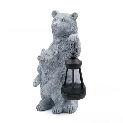 Resin bear lantern ornament in Black Bear or Grizzly Bear Mother and Child design, 1.2V, single pack