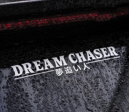 Dream Chaser design car rear window sticker in PET material measuring 40x7 cm
