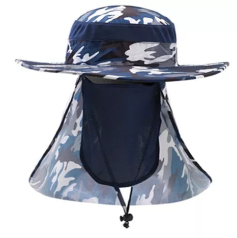 Fisherman's hat with wide brim for sun, water, and UV protection in various colours
