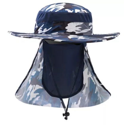 Fisherman's hat with wide brim for sun, water, and UV protection in various colours