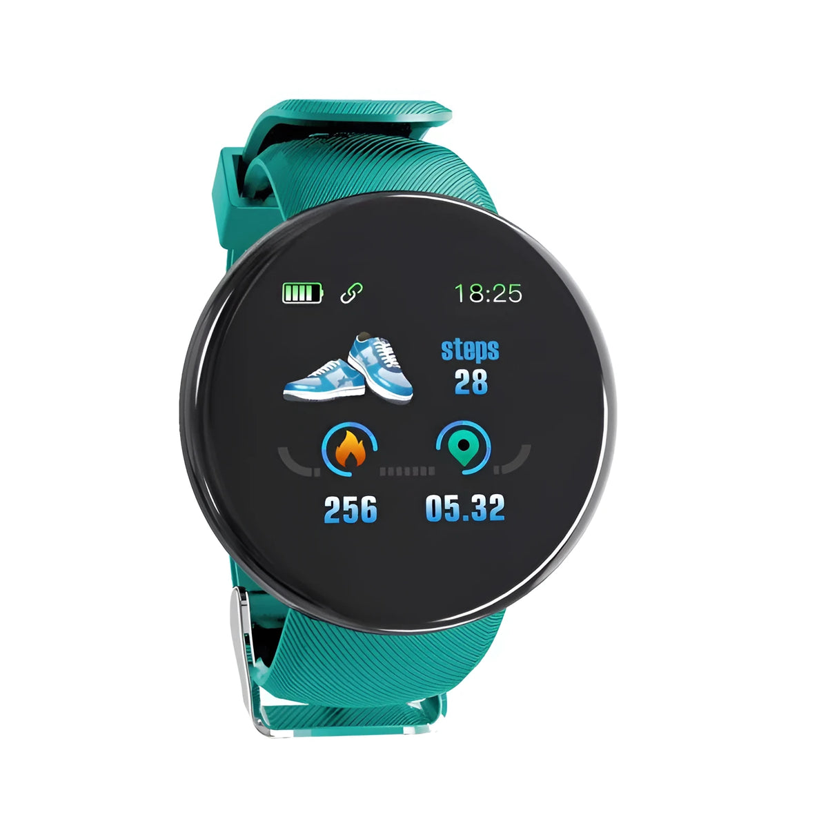 Colour screen smart bracelet with heart rate and blood pressure monitoring in blue, black, red, green or purple