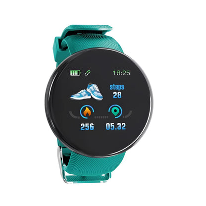 Colour screen smart bracelet with heart rate and blood pressure monitoring in blue, black, red, green or purple