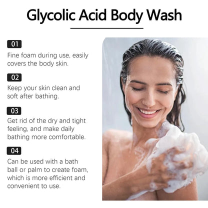 100ml shower gel bottle with glycolic acid and retinol for oily skin