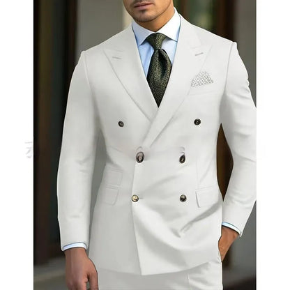 Men's two-piece suit set in cotton blend fabric available in five colours and twelve sizes