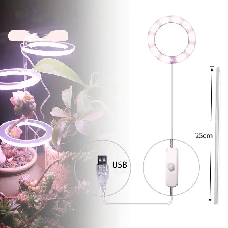 USB LED plant grow light with acrylic stick in multiple head configurations